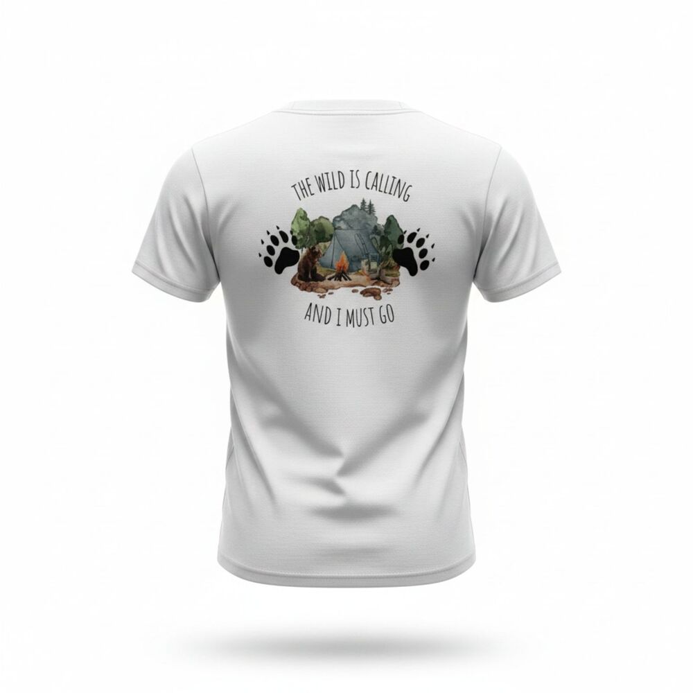 Backwoods Boy Camping Graphic T-Shirt Boys Medium White Bear Outdoors